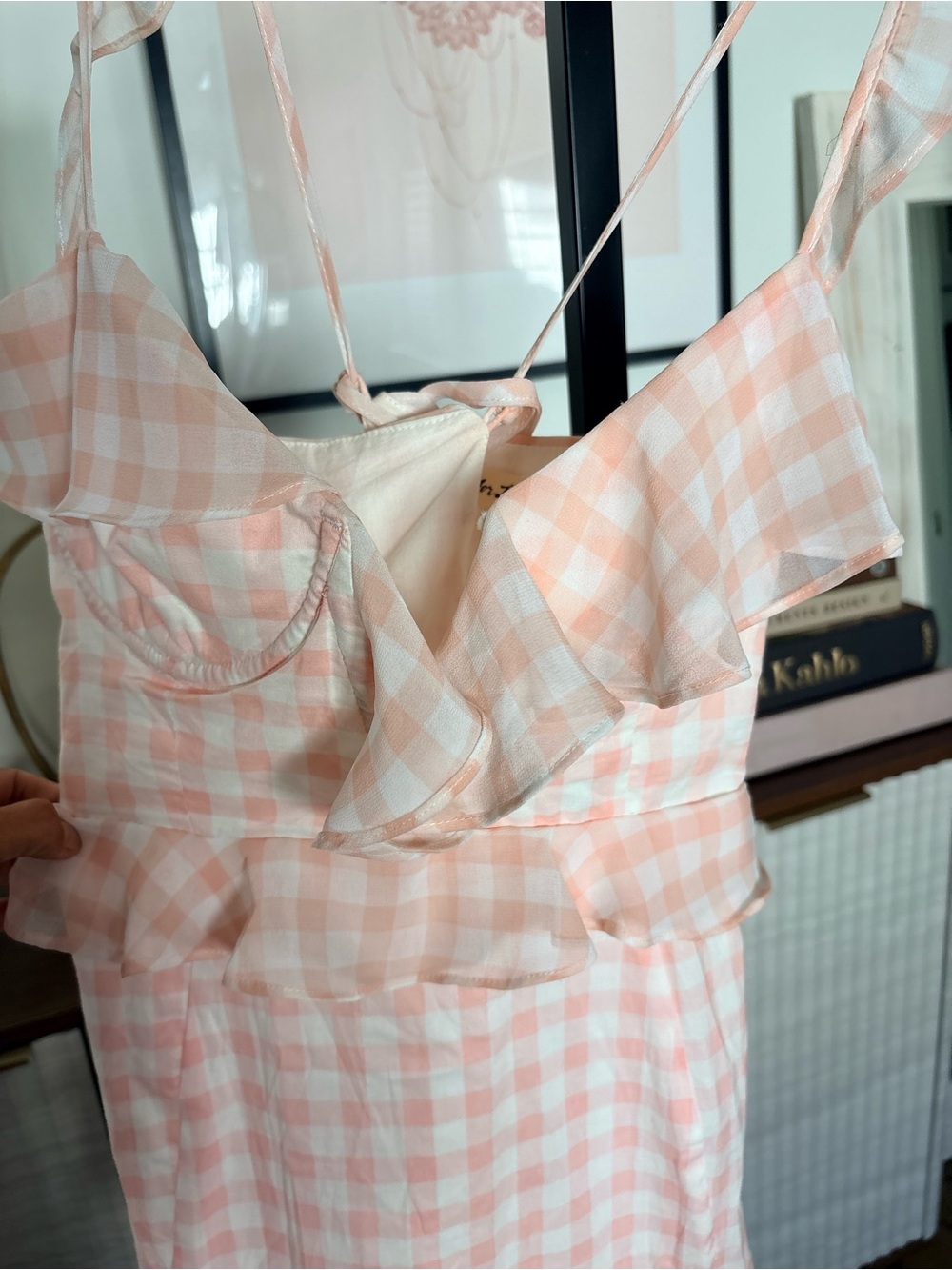 For Love of Lemons Dixie Gingham Mini Dress size M - Picture 6 of 9